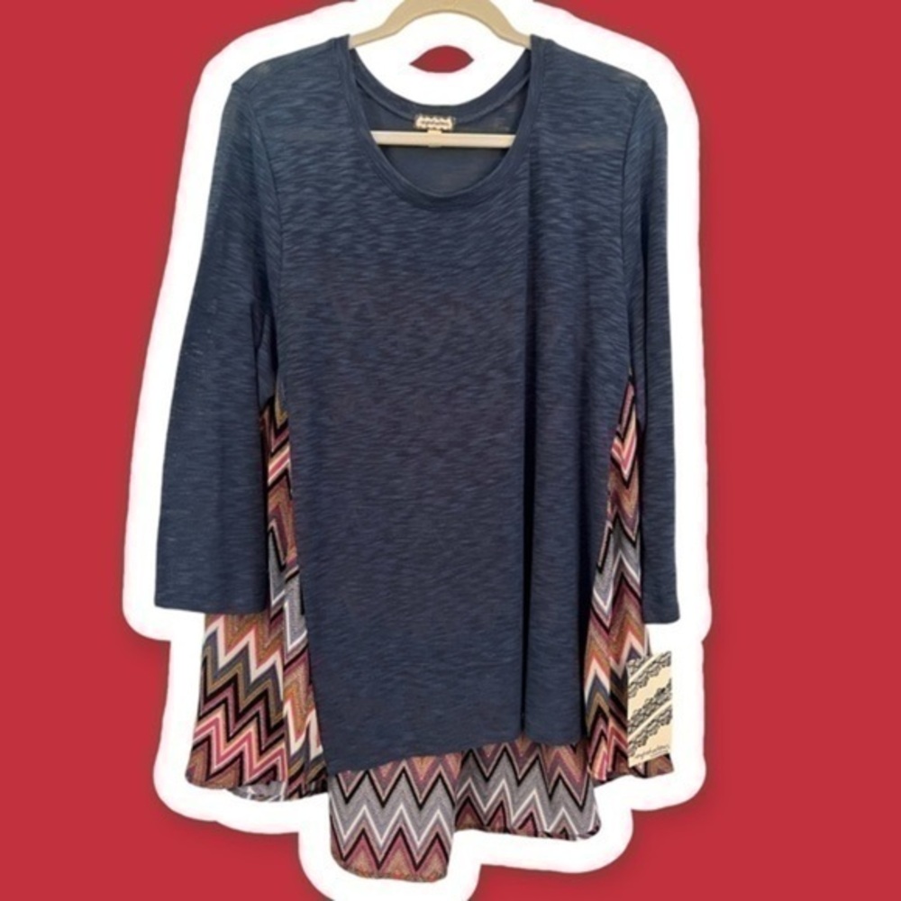 EYESHADOW 1X Cream Zest Chevron Tunic Top